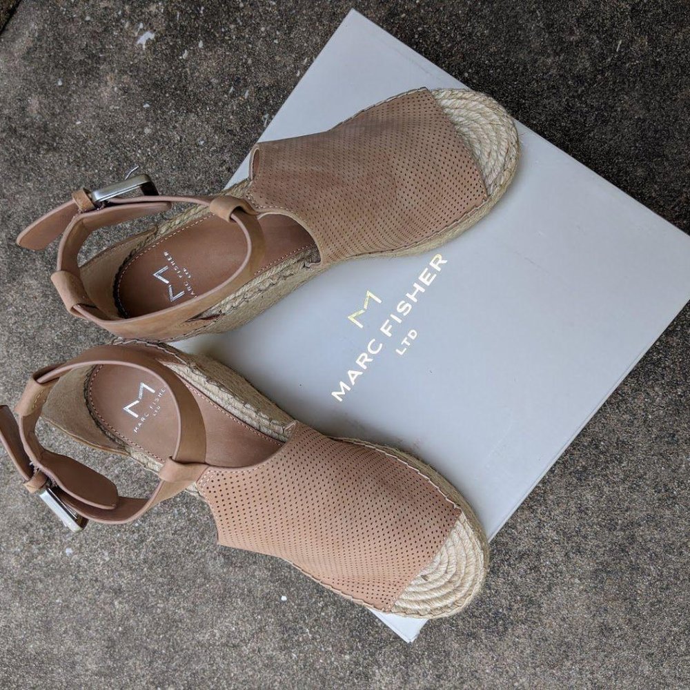 NWT Marc Fisher Annie Espradille Wedges Pink 8.5 - Picture 5 of 5
